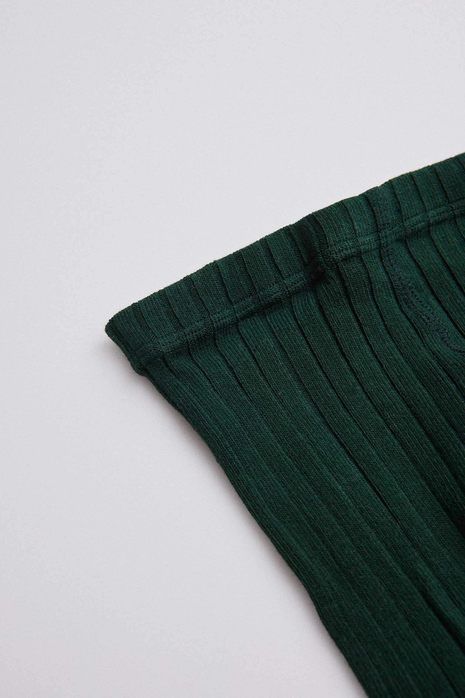 Collant a coste per bambini verde bottiglia