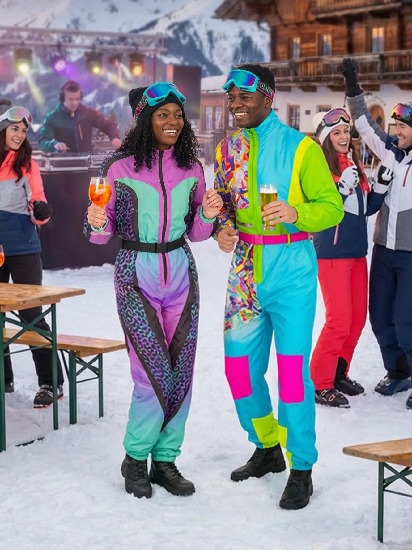 Costume da Sciatrice Leopardo Multicolore per Donna - immagine 6