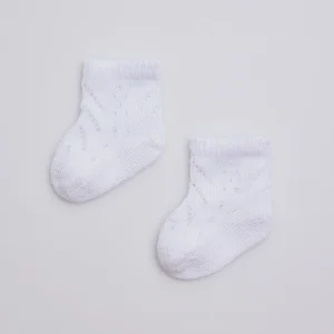 Calzini bianchi con perle neonato