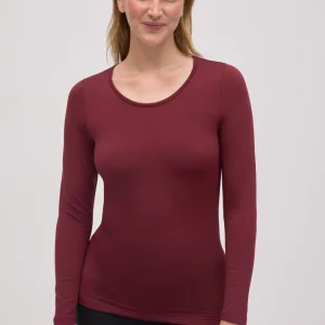 Canottiera termica a maniche lunghe color marrone