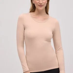 Canottiera termica a maniche lunghe color carne