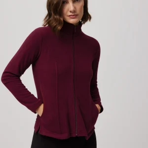 Giacca in pile da donna marrone