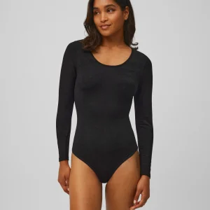 Body termico a maniche lunghe con interno in peluche nero