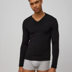 Maglia intima termica a maniche lunghe con scollo a V