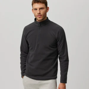 Pile polare da uomo con mezza zip antracite