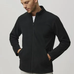 Giacca in pile da uomo nera