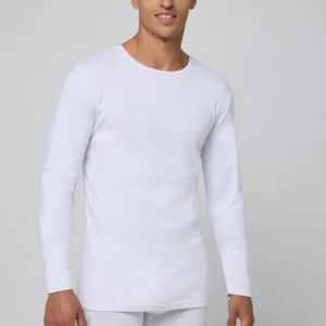 T-shirt bianca calda a maniche lunghe