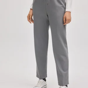 Pantaloni dritti grigi con vita regolabile