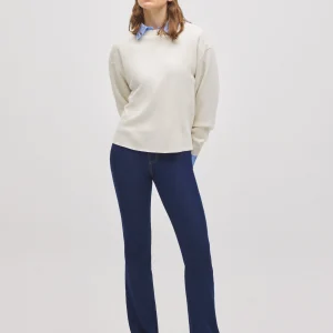 Jeans elasticizzati a zampa blu navy