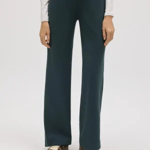 Pantaloni dritti con texture verde bottiglia