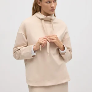 Felpa girocollo fluida color avorio