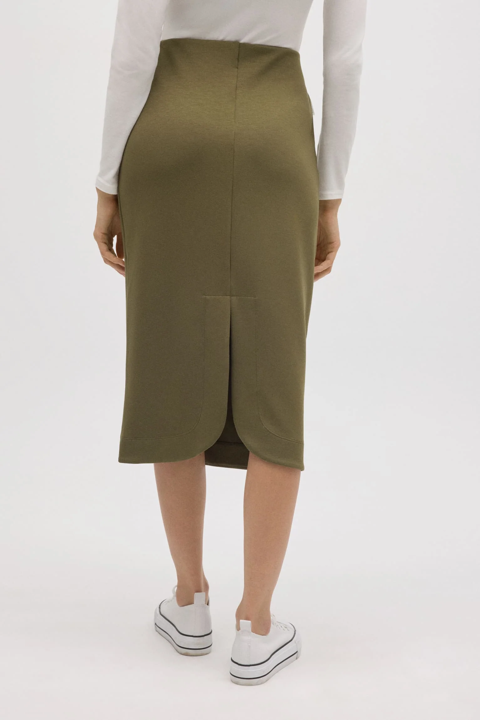 Gonna midi verde fluida - immagine 3