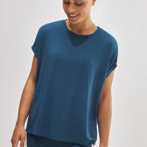 Maglietta sportiva blu a maniche corte