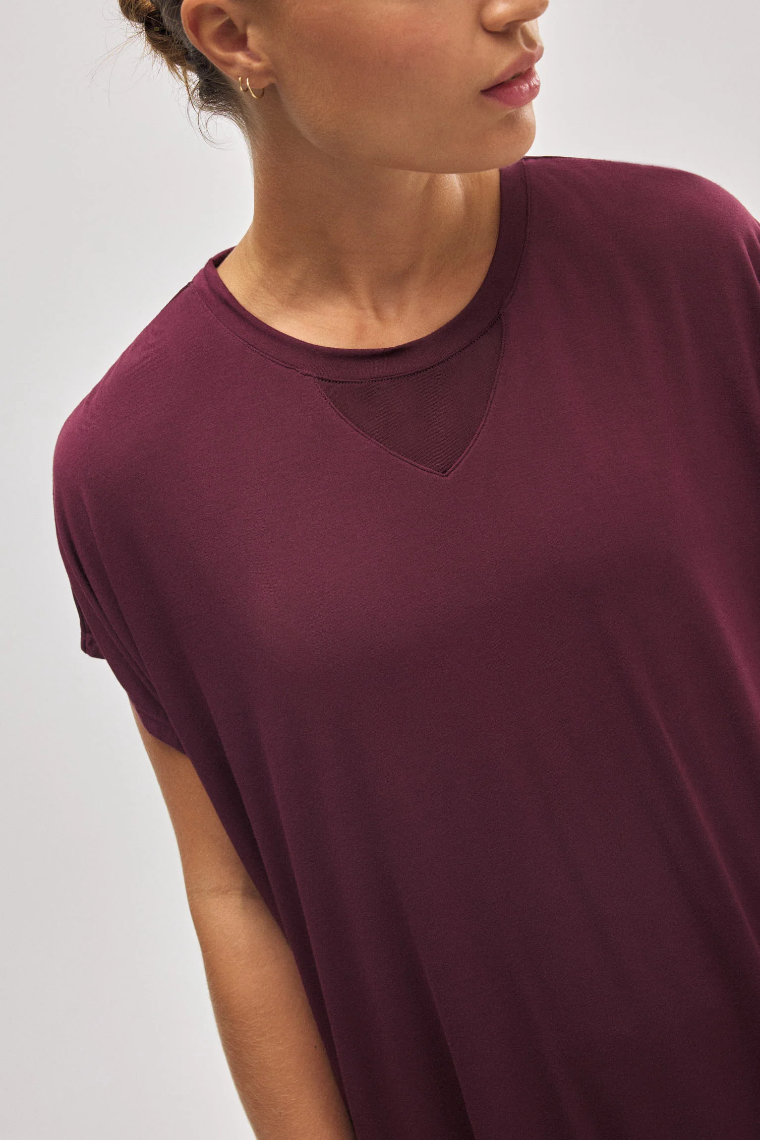 Maglietta sportiva a maniche corte bordeaux - immagine 5