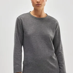 Maglietta sportiva termica in peluche con lana color carbone