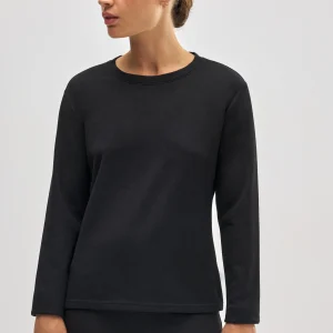 T-shirt sportiva termica foderata in pile, colore nero