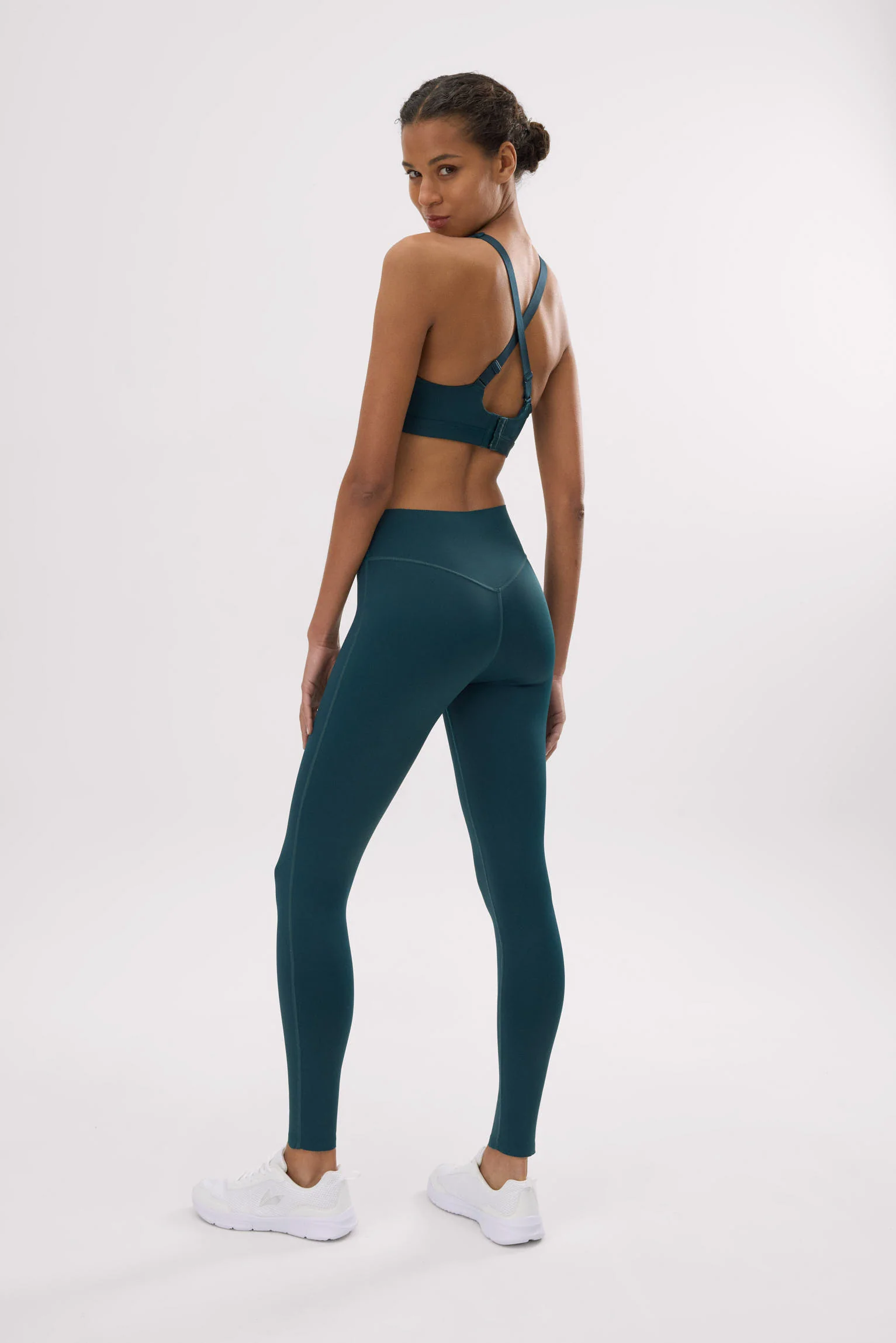 Leggings a compressione effetto push-up verde bottiglia - immagine 8