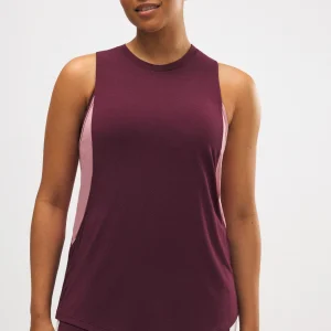 Maglietta sportiva senza maniche bordeaux