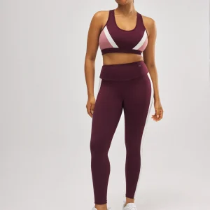 Leggings sportivi effetto push-up color bordeaux