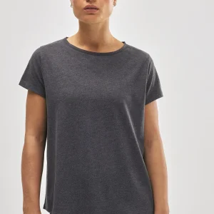 T-shirt basic in cotone in stile sportivo color antracite