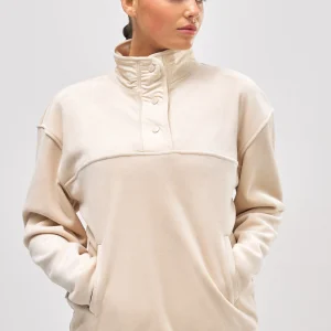 Felpa termica sportiva in pile beige