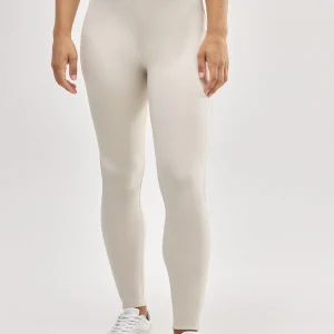 Leggings sportivi termici con interno in peluche color avorio