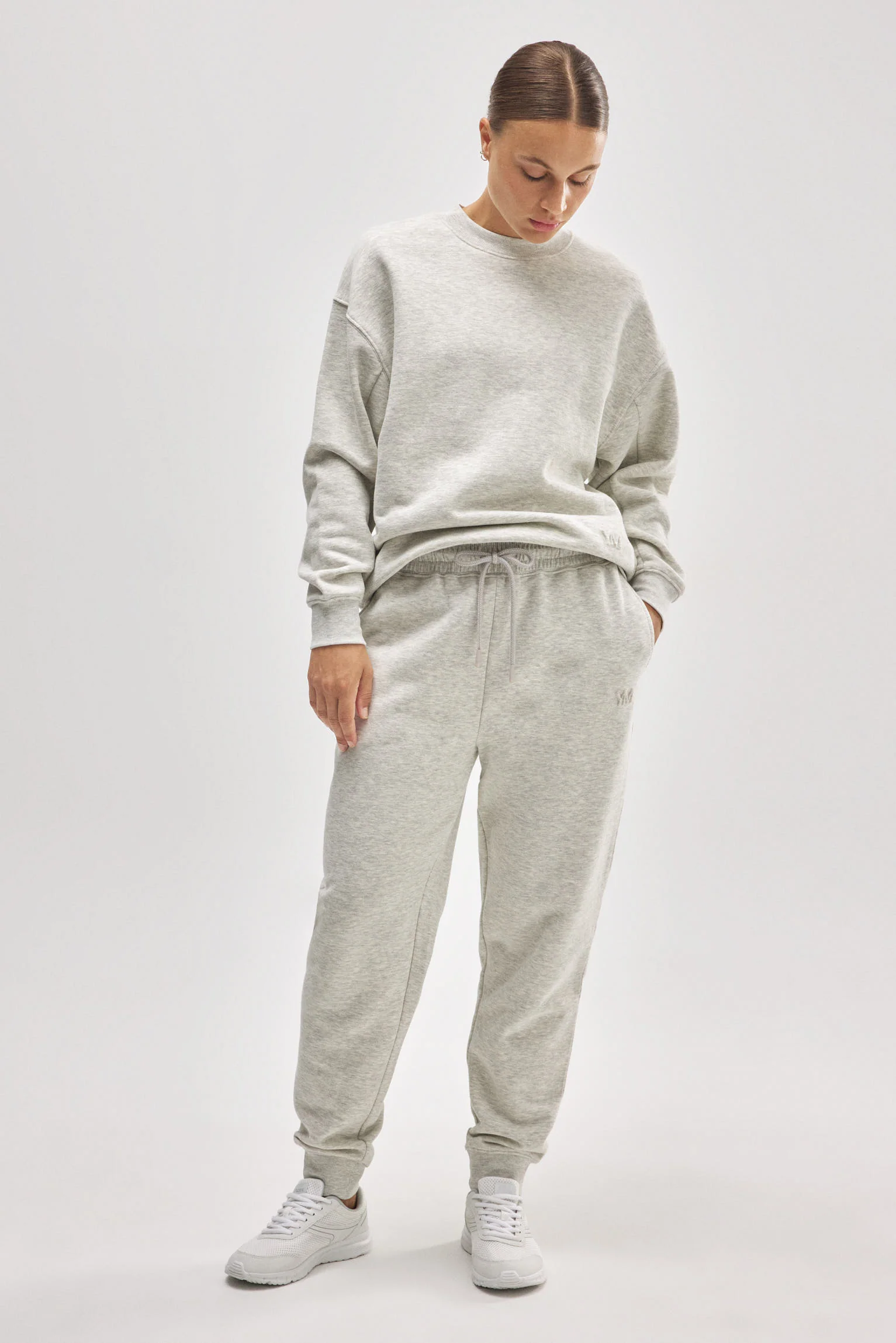 Felpa girocollo con interno in pile grigio - immagine 6