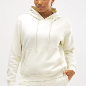 Felpa con cappuccio regolabile con interno in pile color avorio