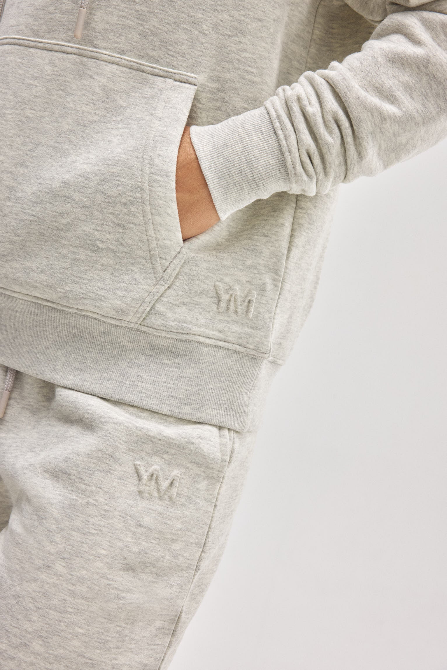 Felpa con cappuccio regolabile con interno in pile grigio - immagine 7