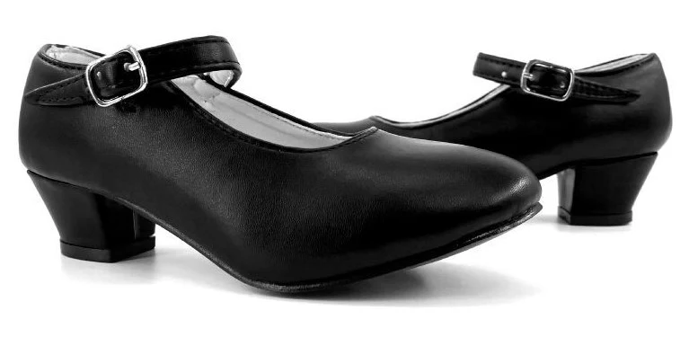 Scarpe da Flamenca nere con tacco per bambina