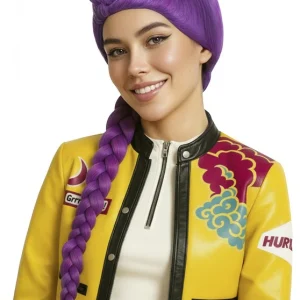 Parrucca di Rumi Guerreras K-pop Viola con Treccia