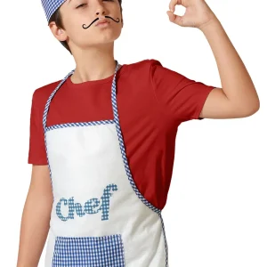 Kit di Costume da Cuoco Chef Blu Bambino