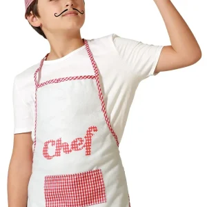 Kit di Costume da Cuoco Chef Rosso Bambino