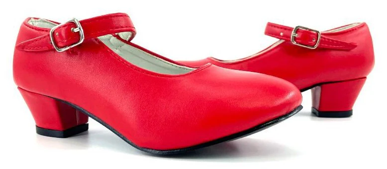 Scarpe da Flamenco Rosse con Tacco per Donna