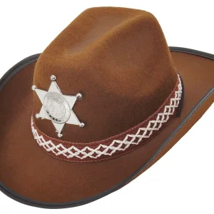 Cappello da sceriffo marrone per bambini