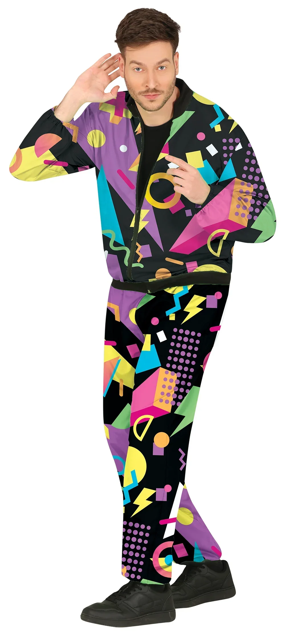 Costume Tuta Funky Anni 80 Nero per Uomo