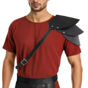 Spallina da Gladiatore Romano in Ecopelle Nera