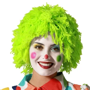 Parrucca da Clown Verde con Capelli Tipo Lana