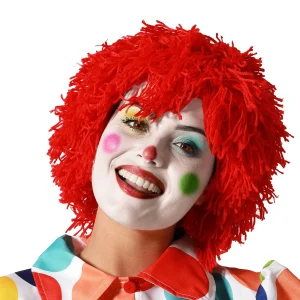Parrucca da Clown Rossa con Capelli Tipo Lana