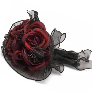 Mazzo di Rose Rosse con Ragni Neri