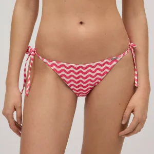 Mini slip bikini annodato con onde fucsia