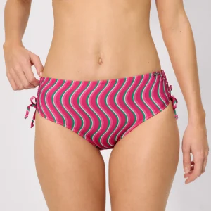 Slip bikini midi con stampa a onde