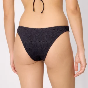 Slip bikini brasiliano testurizzato nero