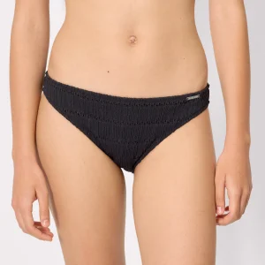 Slip bikini nero testurizzato