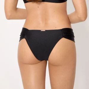 Slip bikini brasiliano con glitter nero
