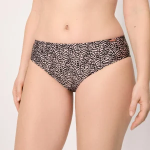 Slip bikini midi modellante con stampa glitterata