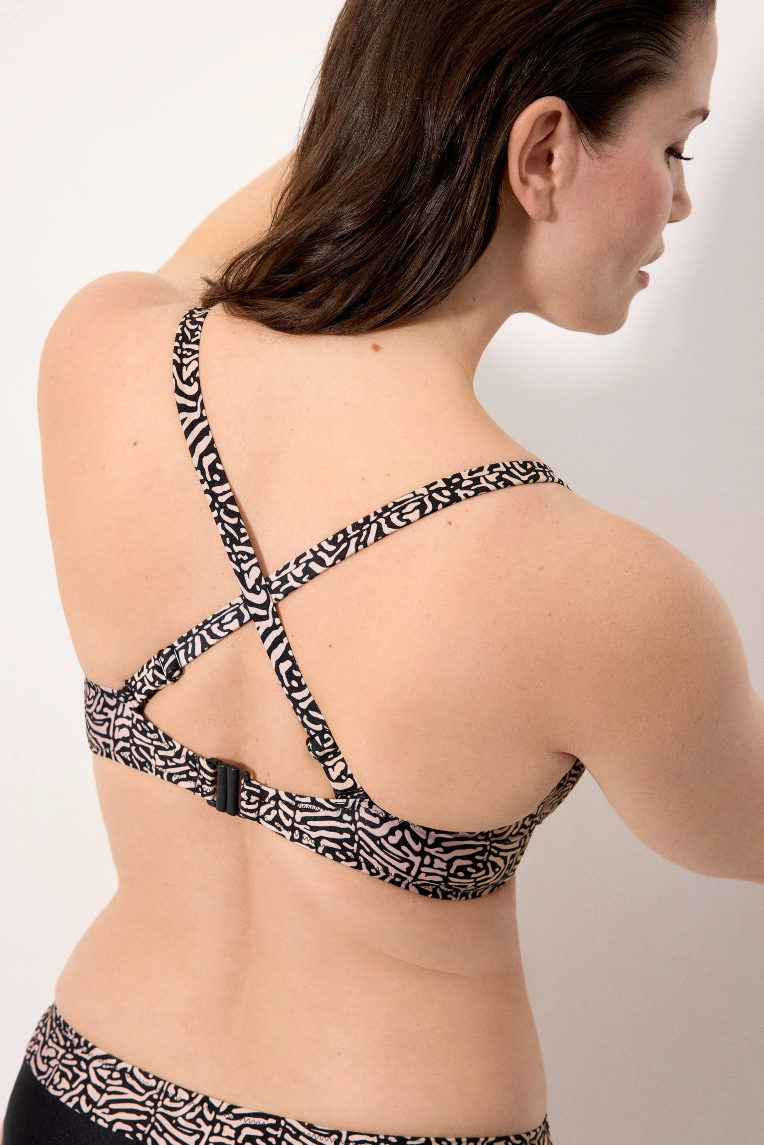 Reggiseno bikini stampato minimizzante con glitter, coppa D - immagine 7