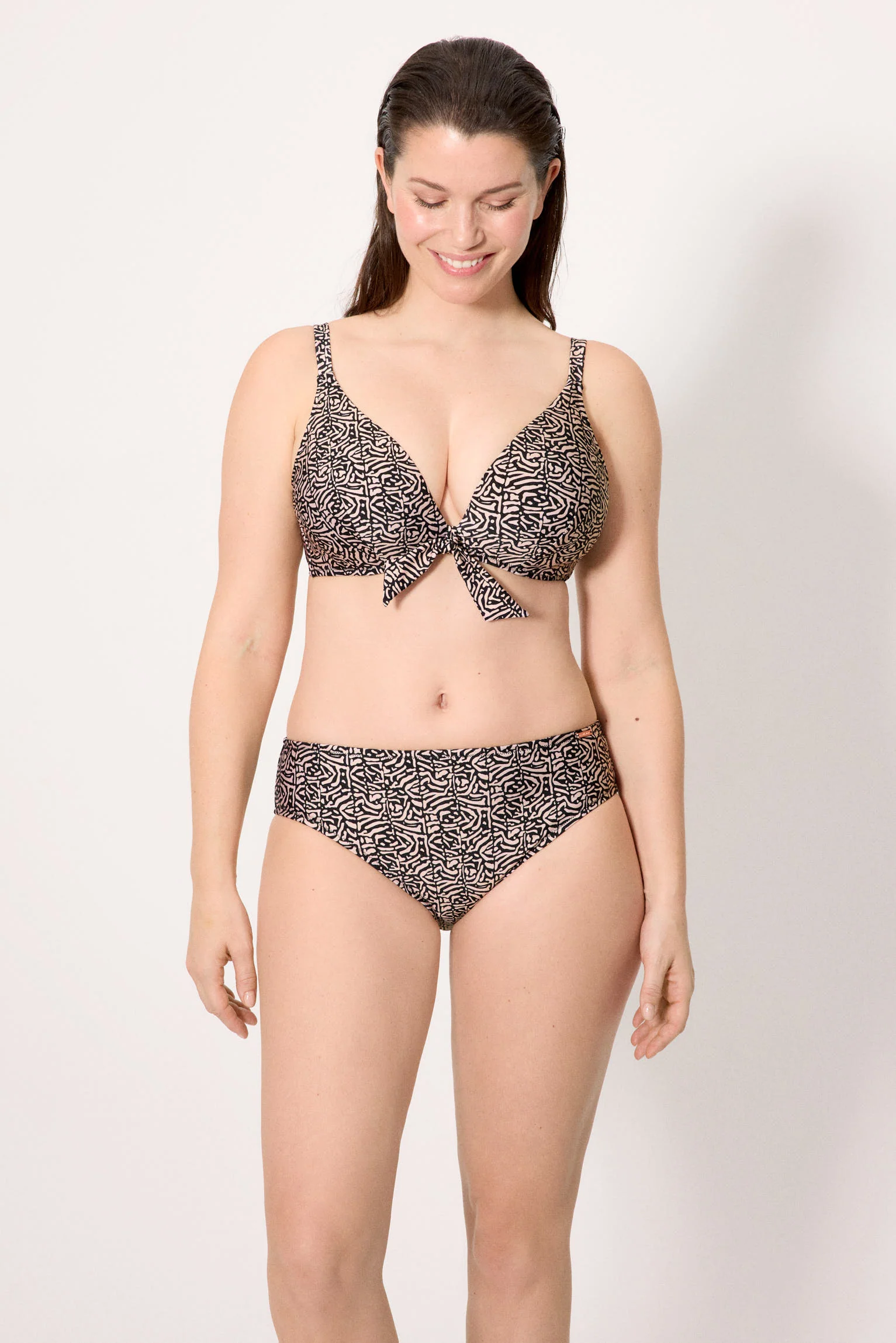 Reggiseno bikini stampato minimizzante con glitter, coppa D - immagine 8