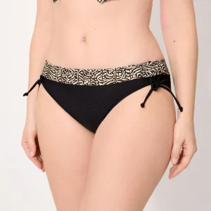Slip bikini modellante con stampa glitter nera