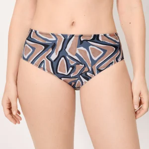 Slip bikini snellente a vita alta stampato